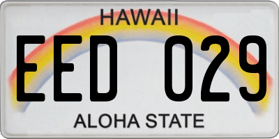 HI license plate EED029