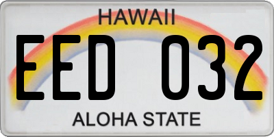 HI license plate EED032