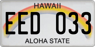 HI license plate EED033