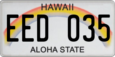 HI license plate EED035