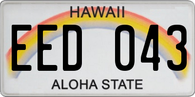 HI license plate EED043