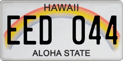HI license plate EED044