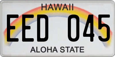 HI license plate EED045