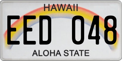HI license plate EED048