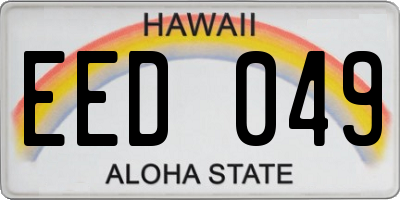HI license plate EED049
