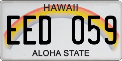HI license plate EED059