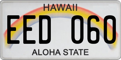 HI license plate EED060