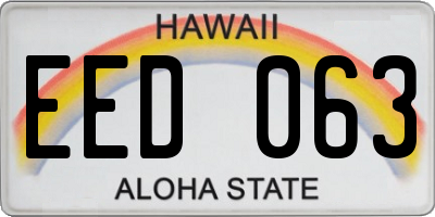 HI license plate EED063