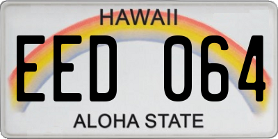 HI license plate EED064