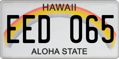 HI license plate EED065