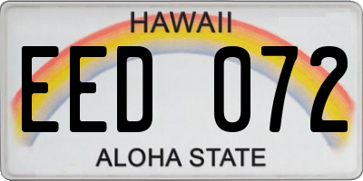 HI license plate EED072