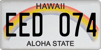 HI license plate EED074
