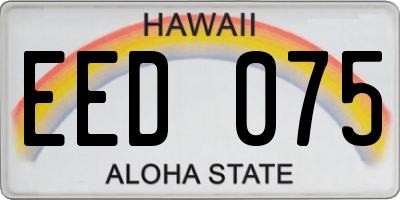 HI license plate EED075