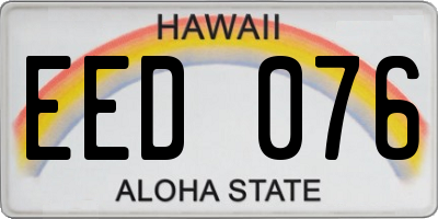 HI license plate EED076