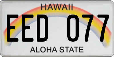 HI license plate EED077