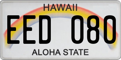 HI license plate EED080