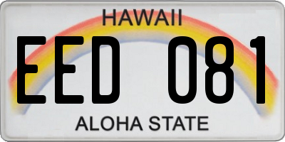 HI license plate EED081
