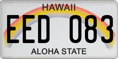 HI license plate EED083
