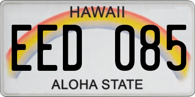 HI license plate EED085