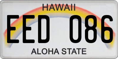 HI license plate EED086