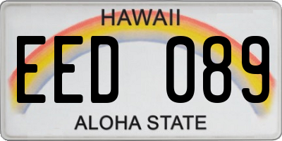 HI license plate EED089