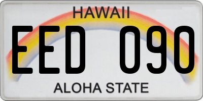 HI license plate EED090