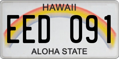 HI license plate EED091