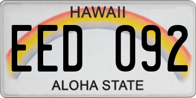 HI license plate EED092