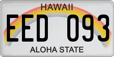 HI license plate EED093