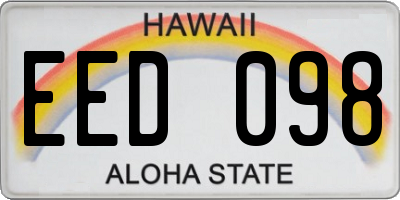 HI license plate EED098