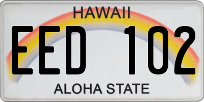 HI license plate EED102