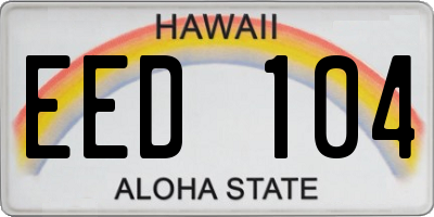 HI license plate EED104