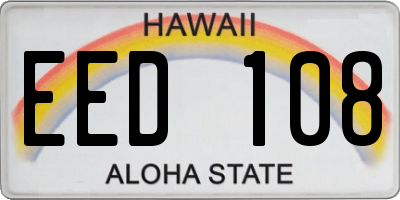 HI license plate EED108