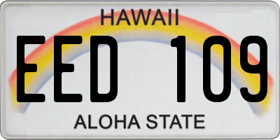 HI license plate EED109