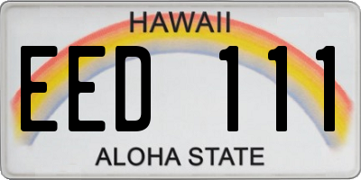 HI license plate EED111