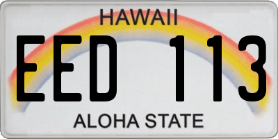 HI license plate EED113