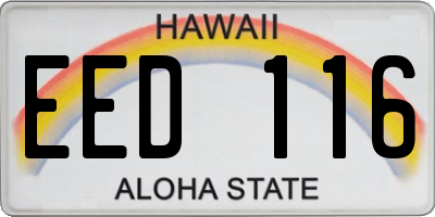 HI license plate EED116