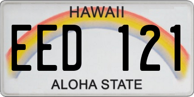 HI license plate EED121