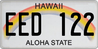 HI license plate EED122