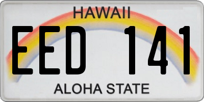 HI license plate EED141