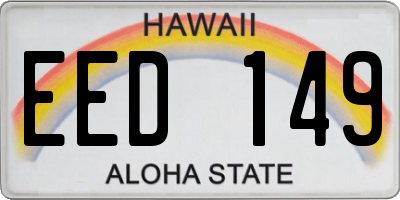 HI license plate EED149