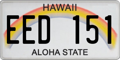 HI license plate EED151