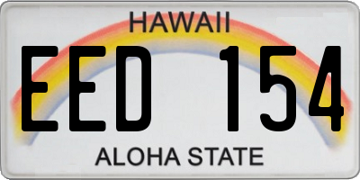 HI license plate EED154