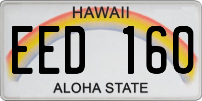 HI license plate EED160