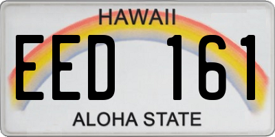 HI license plate EED161