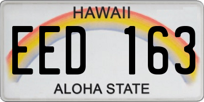 HI license plate EED163