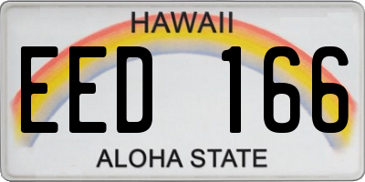 HI license plate EED166