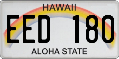 HI license plate EED180