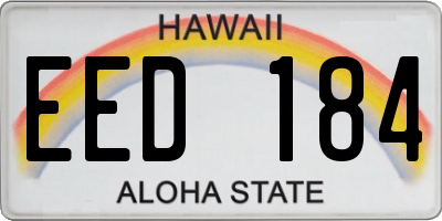 HI license plate EED184