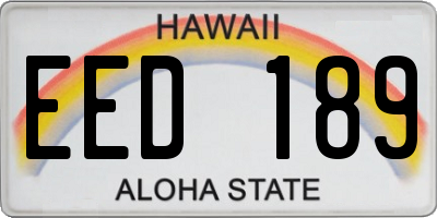 HI license plate EED189